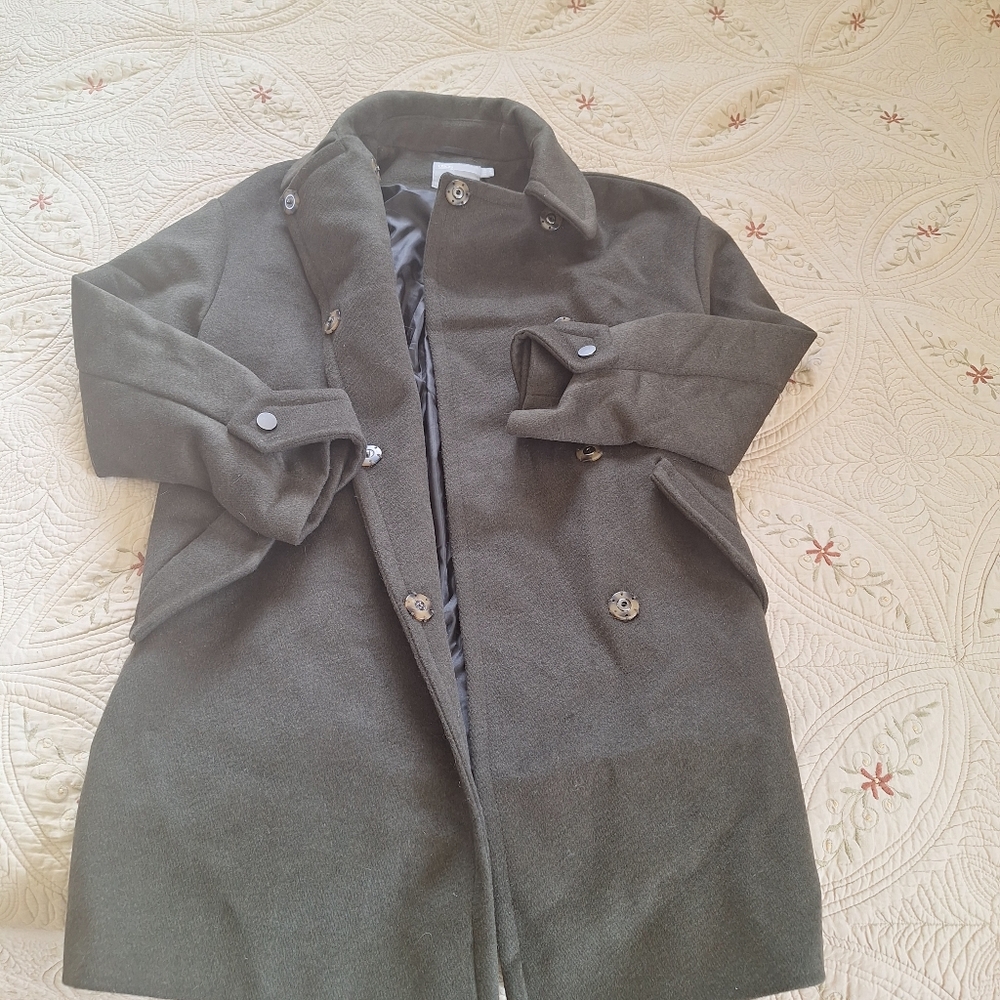 ASOS Women's Dark Gray/Olive Green Coat - Picture 10 of 10